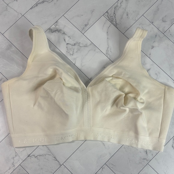 Cacique Other - NWOT Cacique Lane Bryant Womens Full Coverage Bra Ivory Unlined NO WIRE 40DDD